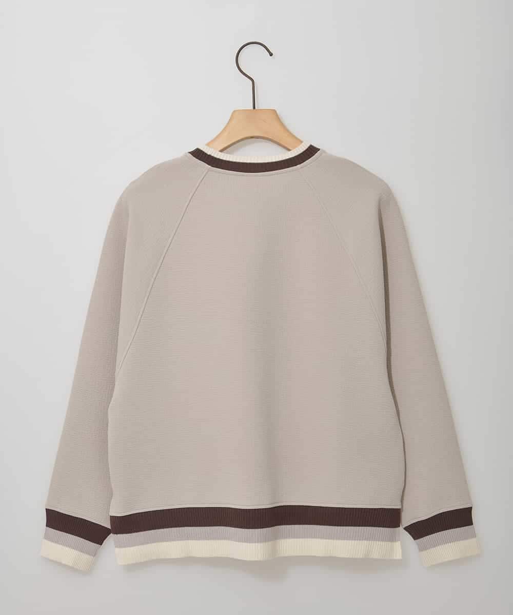 ZMFCE31130 al'aise modulation(アレーズモジュレーション) 【洗える/日本製】配色リブジャージープルオーバー グレー