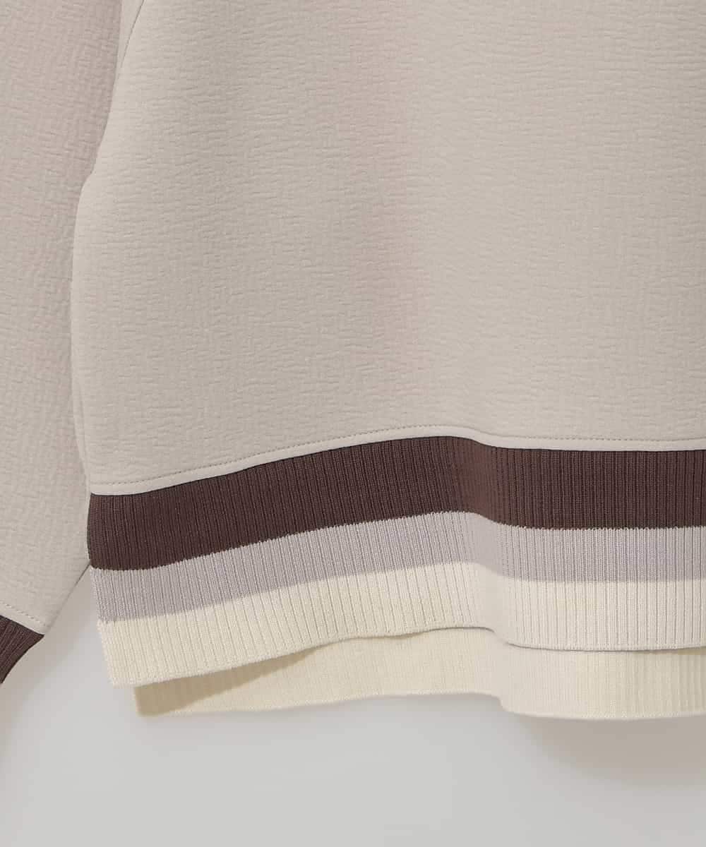 ZMFCE31130 al'aise modulation(アレーズモジュレーション) 【洗える/日本製】配色リブジャージープルオーバー グレー