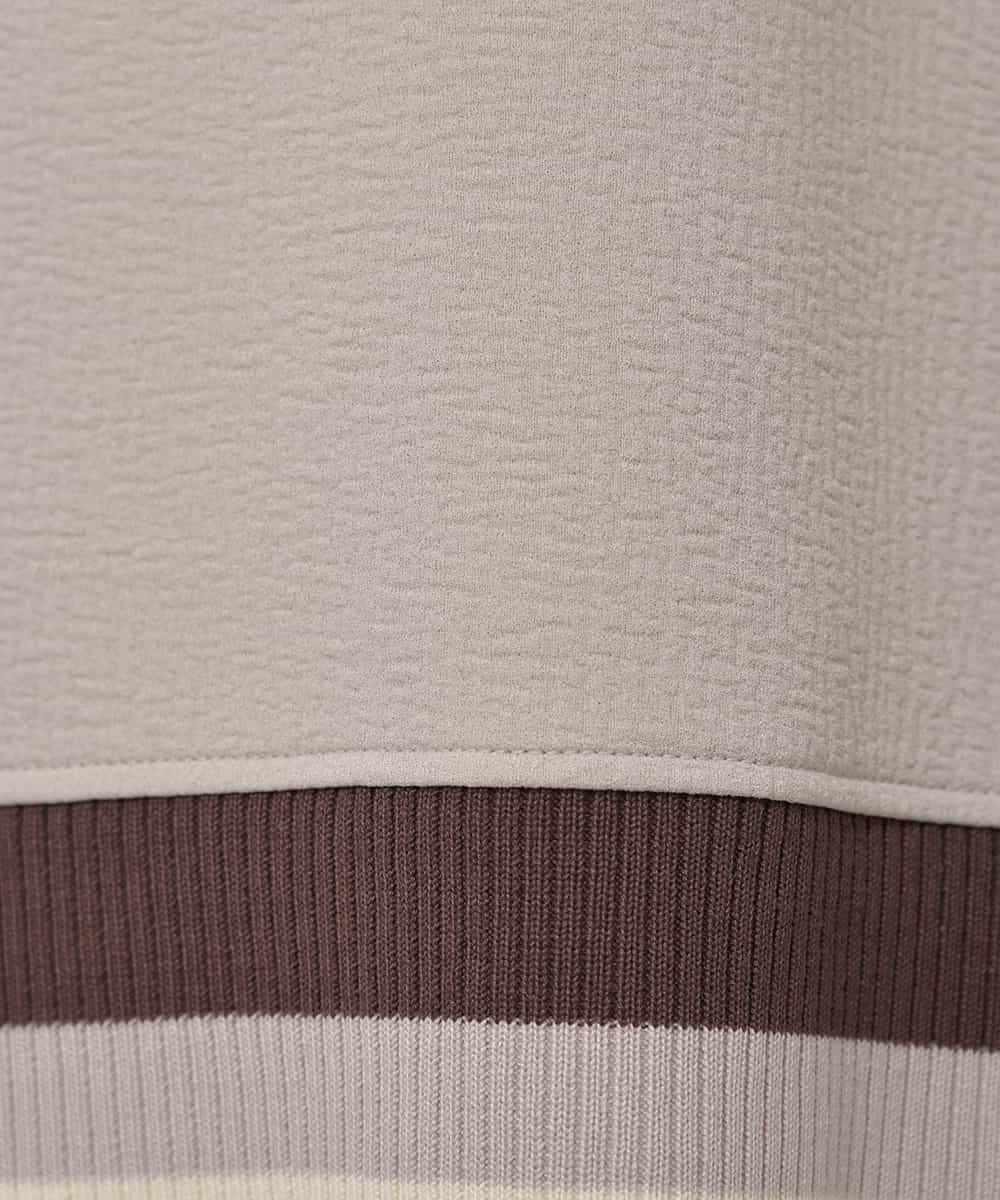 ZMFCE31130 al'aise modulation(アレーズモジュレーション) 【洗える/日本製】配色リブジャージープルオーバー グレー