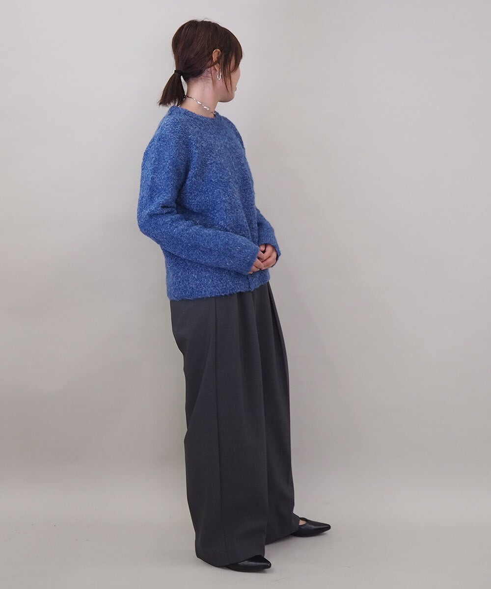 ZMFCE32140 al'aise modulation(アレーズモジュレーション) 切り替えデザインブークレニットプルオーバー ブルー