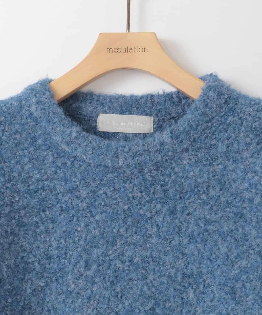 ZMFCE32140 al'aise modulation(アレーズモジュレーション) 切り替えデザインブークレニットプルオーバー ブルー