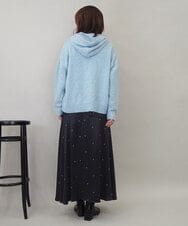 ZMFCE47170 al'aise modulation(アレーズモジュレーション) 【洗える/セットアイテム】ニットフーディープルオーバー×シャツ切替カットソー ライトブルー