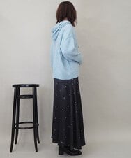 ZMFCE47170 al'aise modulation(アレーズモジュレーション) 【洗える/セットアイテム】ニットフーディープルオーバー×シャツ切替カットソー ライトブルー