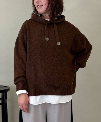 ZMFCE47170 al'aise modulation 【洗える/セットアイテム】ニットフーディープルオーバー×シャツ切替カットソー