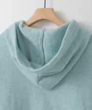 ZMFCE47170 al'aise modulation(アレーズモジュレーション) 【洗える/セットアイテム】ニットフーディープルオーバー×シャツ切替カットソー ライトブルー