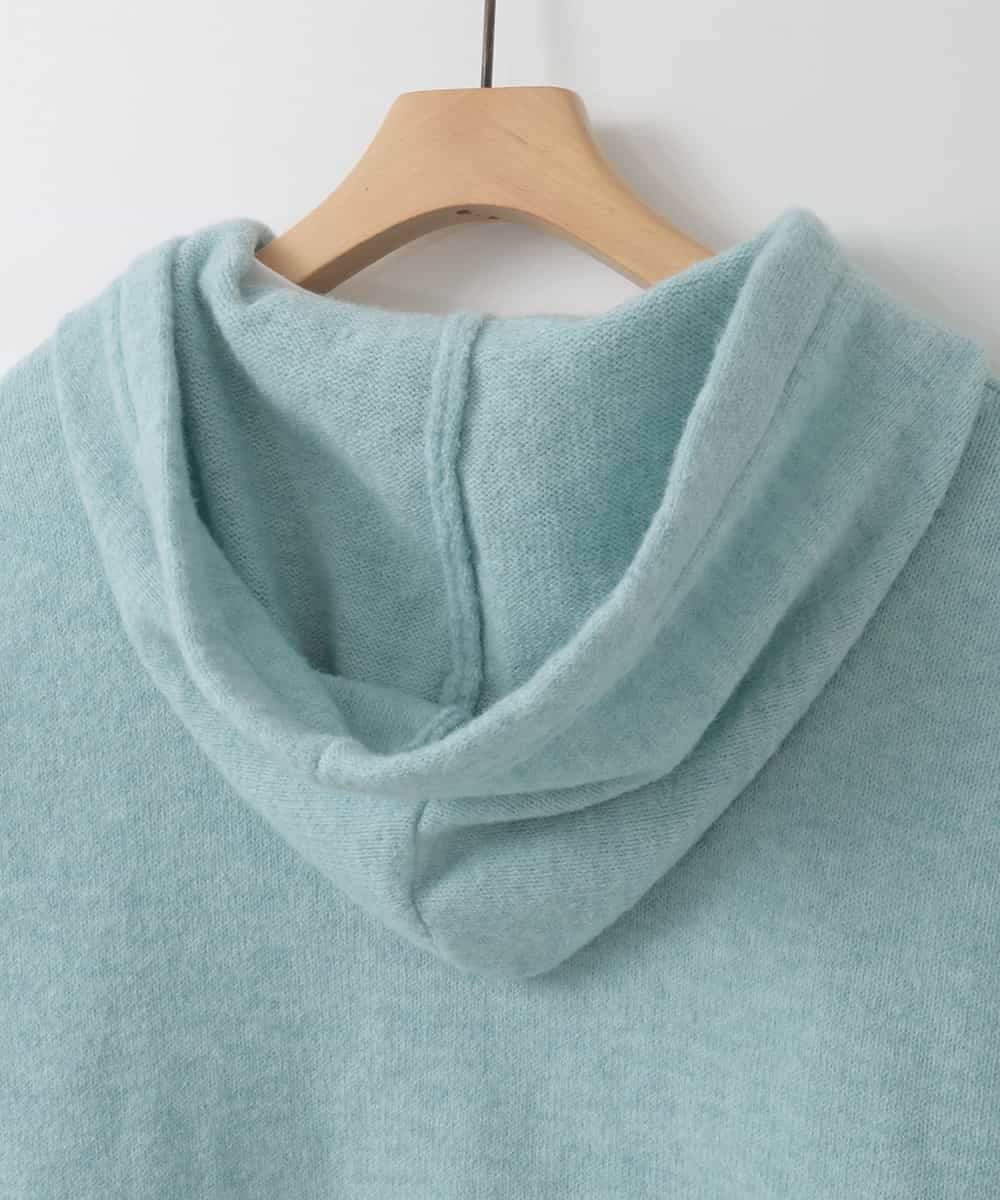 ZMFCE47170 al'aise modulation(アレーズモジュレーション) 【洗える/セットアイテム】ニットフーディープルオーバー×シャツ切替カットソー ライトブルー