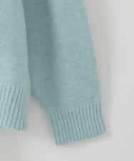 ZMFCE47170 al'aise modulation(アレーズモジュレーション) 【洗える/セットアイテム】ニットフーディープルオーバー×シャツ切替カットソー ライトブルー