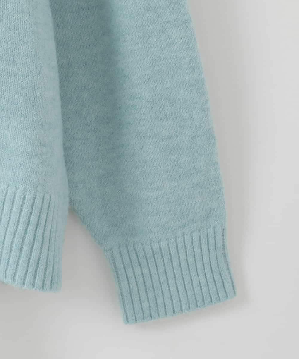 ZMFCE47170 al'aise modulation(アレーズモジュレーション) 【洗える/セットアイテム】ニットフーディープルオーバー×シャツ切替カットソー ライトブルー