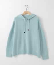 ZMFCE47170 al'aise modulation(アレーズモジュレーション) 【洗える/セットアイテム】ニットフーディープルオーバー×シャツ切替カットソー ライトブルー