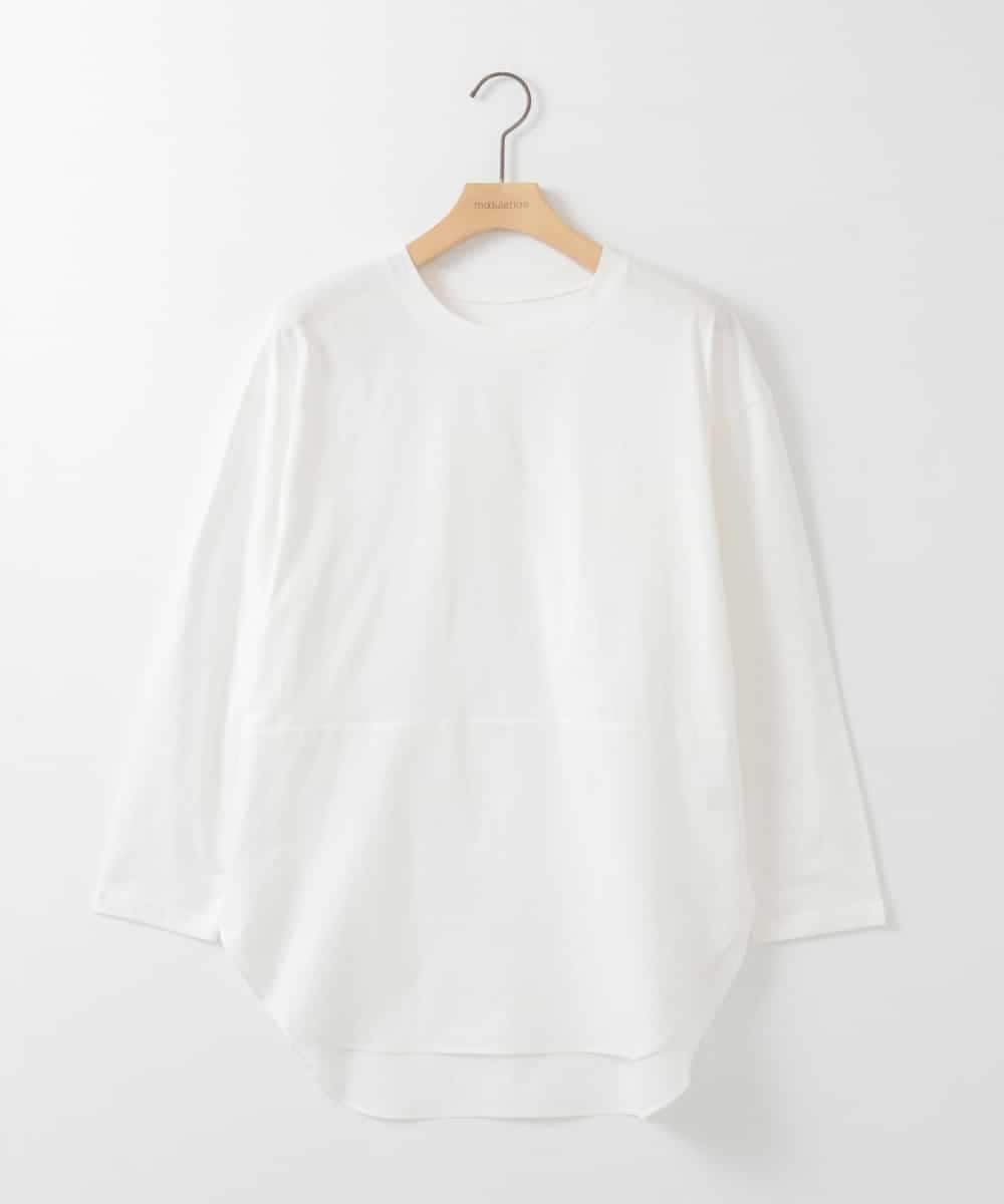 ZMFCE47170 al'aise modulation(アレーズモジュレーション) 【洗える/セットアイテム】ニットフーディープルオーバー×シャツ切替カットソー ライトブルー