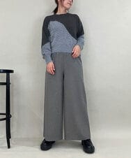 ZMFCE53110 al'aise modulation(アレーズモジュレーション) フェザー切り替えデザインニット グレー