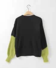 ZMFCE53110 al'aise modulation(アレーズモジュレーション) フェザー切り替えデザインニット グリーン