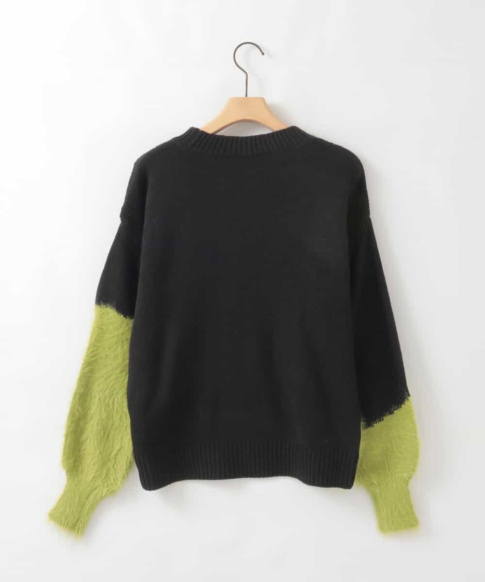 ZMFCE53110 al'aise modulation(アレーズモジュレーション) フェザー切り替えデザインニット グリーン