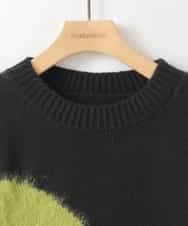 ZMFCE53110 al'aise modulation(アレーズモジュレーション) フェザー切り替えデザインニット グリーン