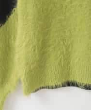 ZMFCE53110 al'aise modulation(アレーズモジュレーション) フェザー切り替えデザインニット グリーン