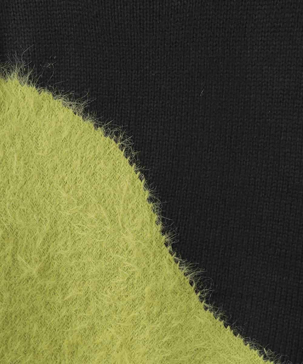 ZMFCE53110 al'aise modulation(アレーズモジュレーション) フェザー切り替えデザインニット グリーン