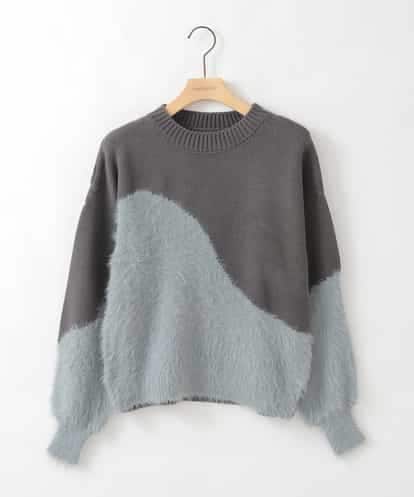 ZMFCE53110 al'aise modulation フェザー切り替えデザインニット