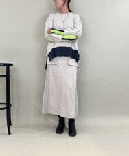 ZMFCE58099 al'aise modulation(アレーズモジュレーション) ラインカラーリブデザインニットプルオーバー グレー