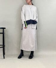 ZMFCE58099 al'aise modulation(アレーズモジュレーション) ラインカラーリブデザインニットプルオーバー グレー