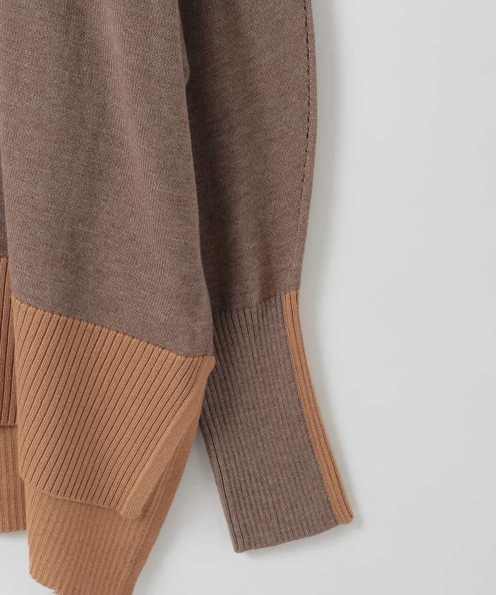 ZMFCE58099 al'aise modulation(アレーズモジュレーション) ラインカラーリブデザインニットプルオーバー ベージュ