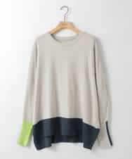 ZMFCE58099 al'aise modulation(アレーズモジュレーション) ラインカラーリブデザインニットプルオーバー グレー