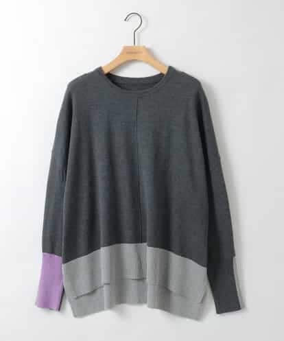 ZMFCE58099 al'aise modulation ラインカラーリブデザインニットプルオーバー