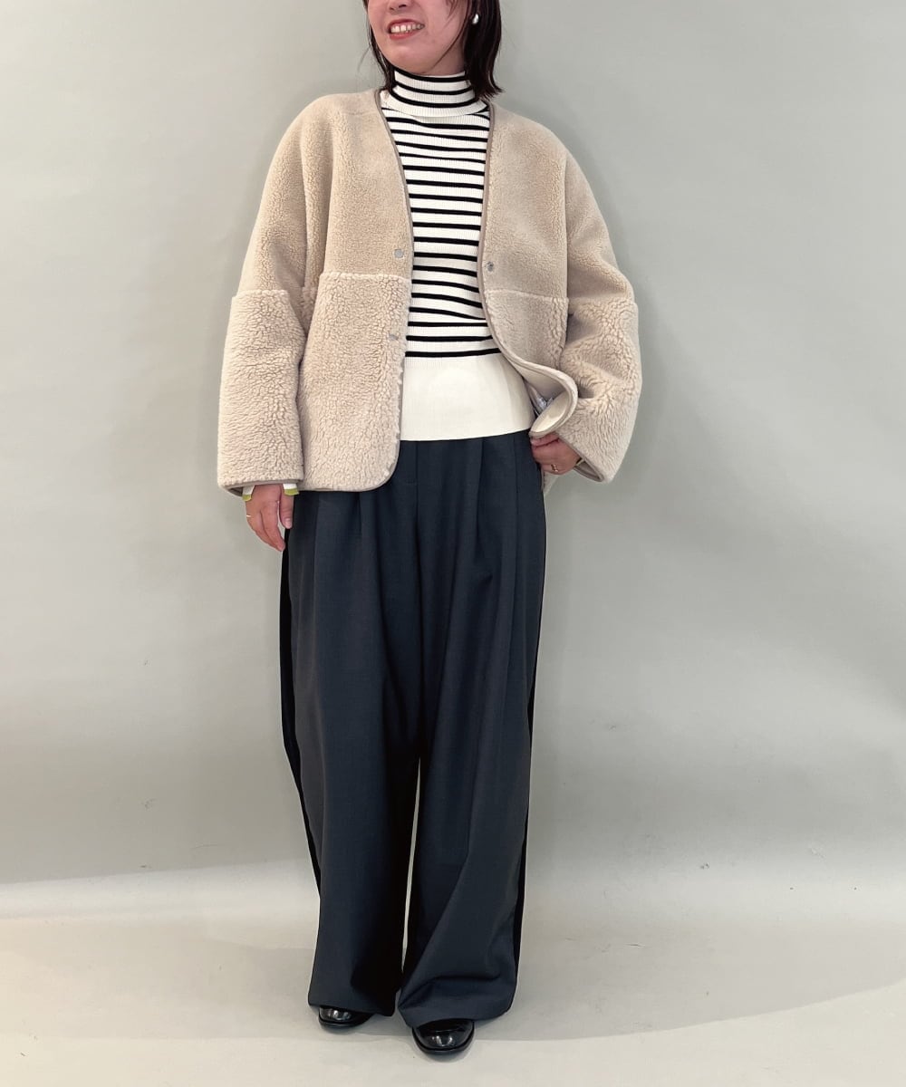 ZMFCE59099 al'aise modulation(アレーズモジュレーション) リブタートルネックニット グレー