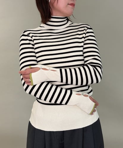 ZMFCE59099 al'aise modulation リブタートルネックニット