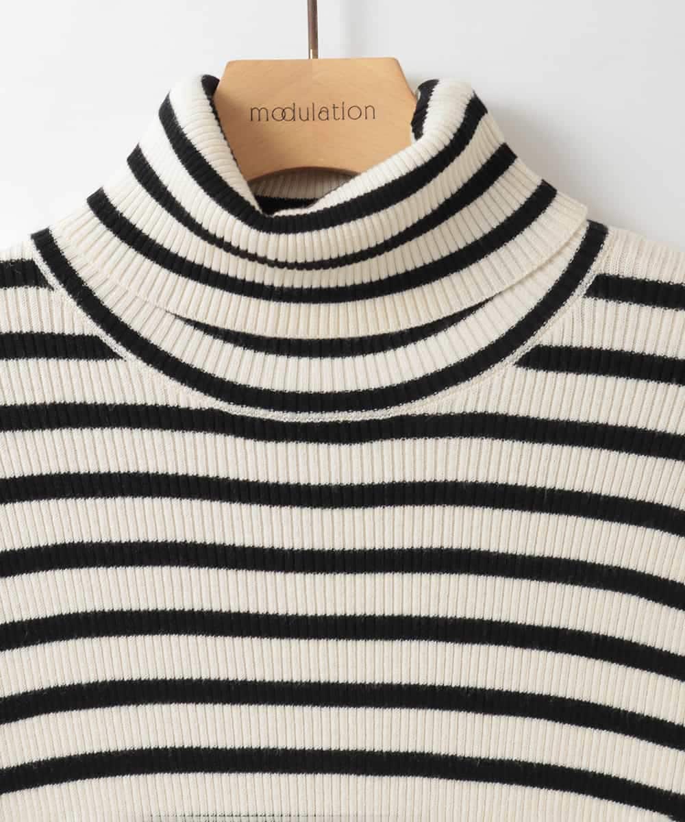 ZMFCE59099 al'aise modulation(アレーズモジュレーション) リブタートルネックニット グレー