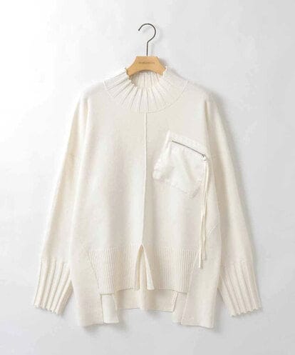 ZMFCE80089 al'aise modulation 異素材ポケットニットプルオーバー