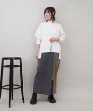 ZMFCE80089 al'aise modulation(アレーズモジュレーション) 異素材ポケットニットプルオーバー アイボリー