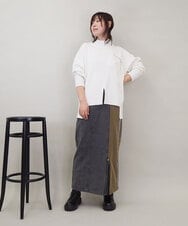 ZMFCE80089 al'aise modulation(アレーズモジュレーション) 異素材ポケットニットプルオーバー アイボリー