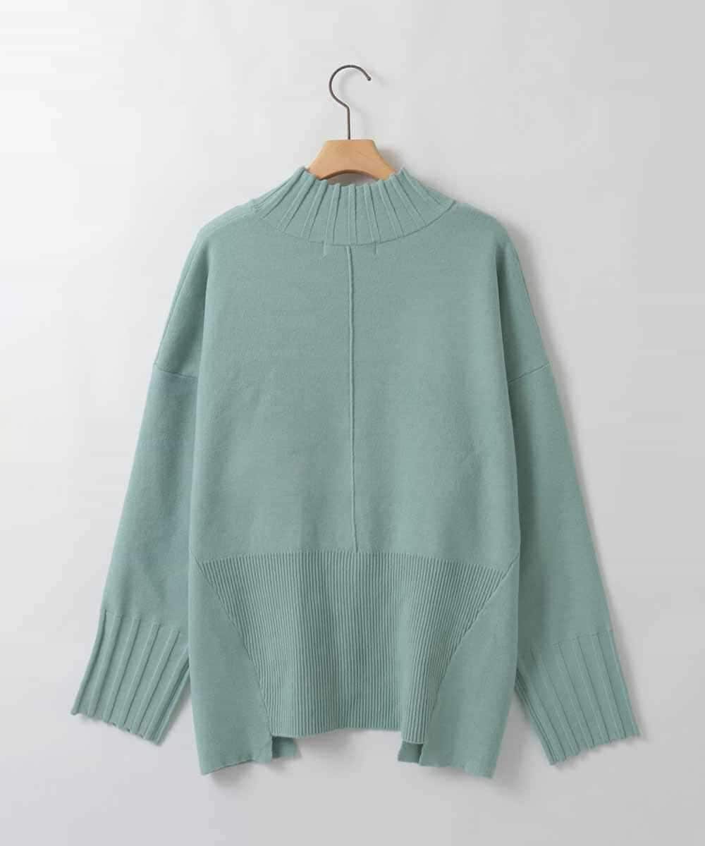 ZMFCE80089 al'aise modulation(アレーズモジュレーション) 異素材ポケットニットプルオーバー グリーン