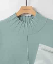 ZMFCE80089 al'aise modulation(アレーズモジュレーション) 異素材ポケットニットプルオーバー グリーン