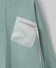 ZMFCE80089 al'aise modulation(アレーズモジュレーション) 異素材ポケットニットプルオーバー グリーン