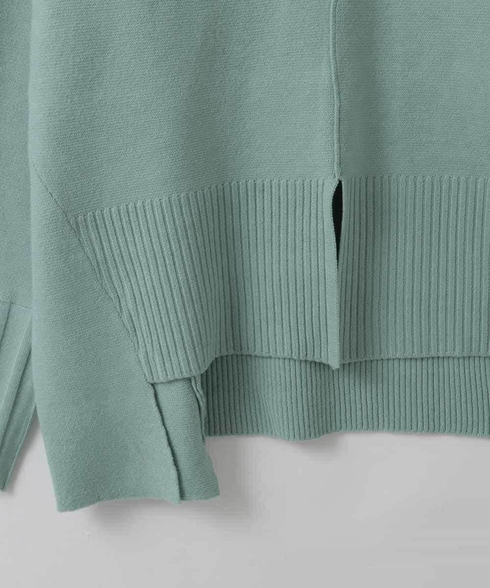 ZMFCE80089 al'aise modulation(アレーズモジュレーション) 異素材ポケットニットプルオーバー グリーン