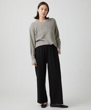 ZMFCW09130 al'aise modulation(アレーズモジュレーション) シアー袖リブニットプルオーバー ライトグレー