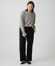 ZMFCW09130 al'aise modulation(アレーズモジュレーション) シアー袖リブニットプルオーバー ライトグレー