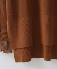 ZMFCW09130 al'aise modulation(アレーズモジュレーション) シアー袖リブニットプルオーバー ブラウン