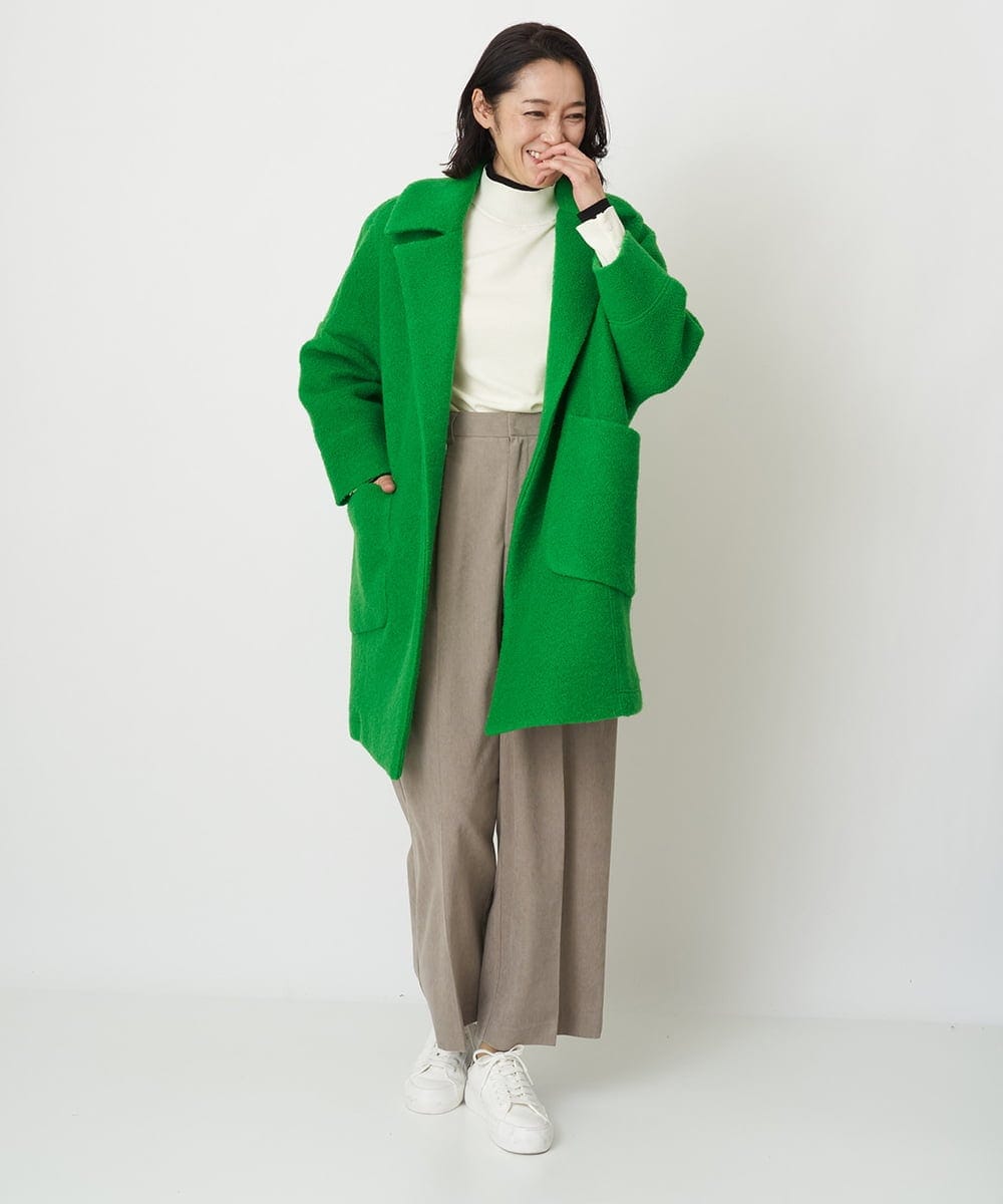 ZMFCW12120 al'aise modulation(アレーズモジュレーション) レイヤードライク配色ニットプルオーバー ホワイト