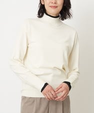 ZMFCW12120 al'aise modulation(アレーズモジュレーション) レイヤードライク配色ニットプルオーバー ホワイト