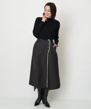 ZMFCW12120 al'aise modulation(アレーズモジュレーション) レイヤードライク配色ニットプルオーバー ブラック