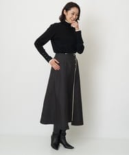 ZMFCW12120 al'aise modulation(アレーズモジュレーション) レイヤードライク配色ニットプルオーバー ブラック