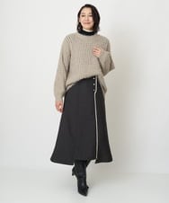 ZMFCW12120 al'aise modulation(アレーズモジュレーション) レイヤードライク配色ニットプルオーバー ブラック