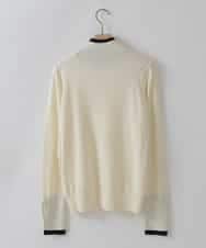 ZMFCW12120 al'aise modulation(アレーズモジュレーション) レイヤードライク配色ニットプルオーバー ホワイト