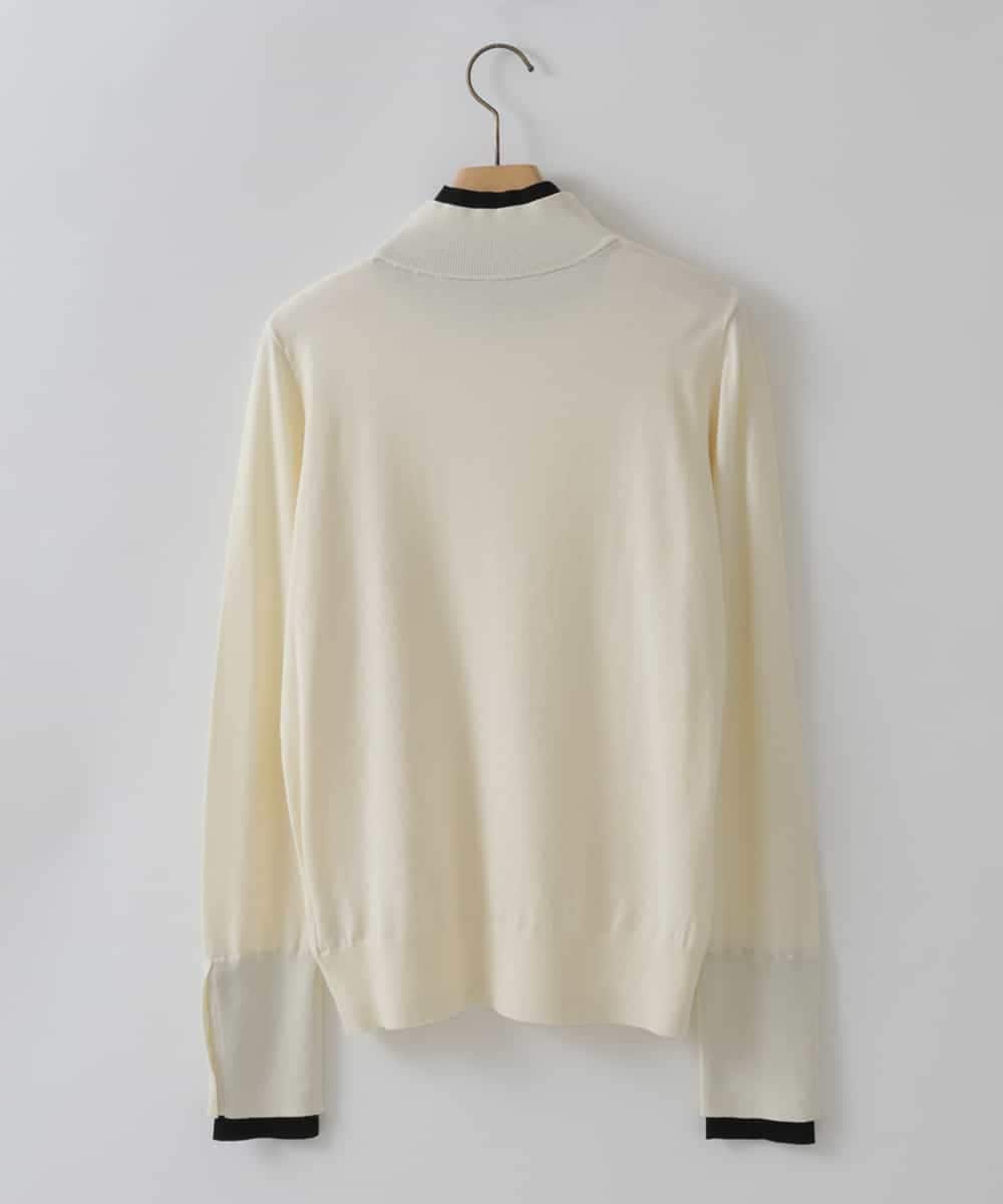 ZMFCW12120 al'aise modulation(アレーズモジュレーション) レイヤードライク配色ニットプルオーバー ホワイト