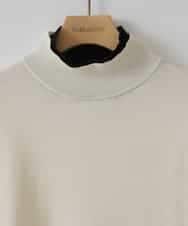 ZMFCW12120 al'aise modulation(アレーズモジュレーション) レイヤードライク配色ニットプルオーバー ホワイト