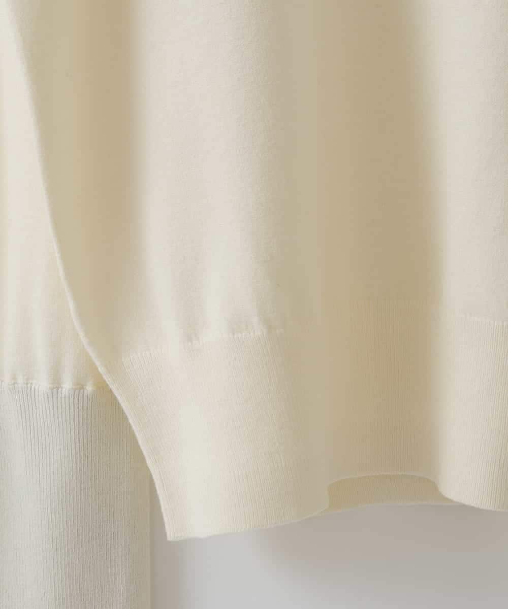 ZMFCW12120 al'aise modulation(アレーズモジュレーション) レイヤードライク配色ニットプルオーバー ホワイト