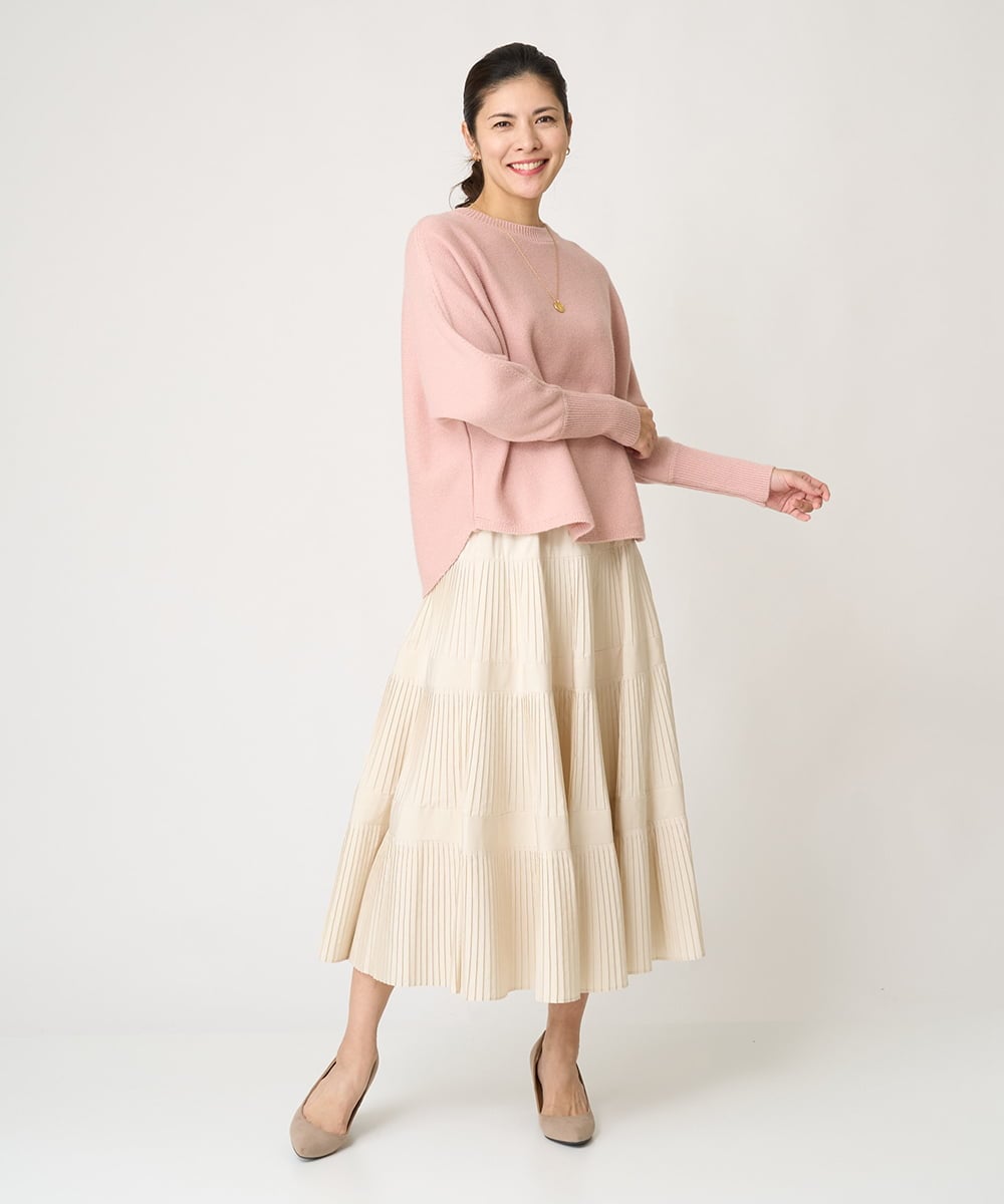 ZMFCW31130 al'aise modulation(アレーズモジュレーション) ホールガーメントクルーネックニット ピンク