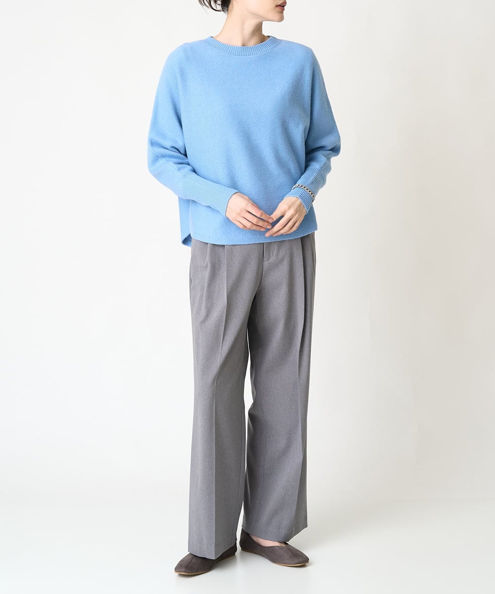 ZMFCW31130 al'aise modulation(アレーズモジュレーション) ホールガーメントクルーネックニット ライトブルー